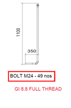 Load image into Gallery viewer, [K18023] M24 X 1100MM X 350MM FULL THREAD L-ANCHOR BOLT C/W 1PC CLASS 8 HEXNUT, 1PC F436 FW  - GALVD - LS - 17/05/2022
