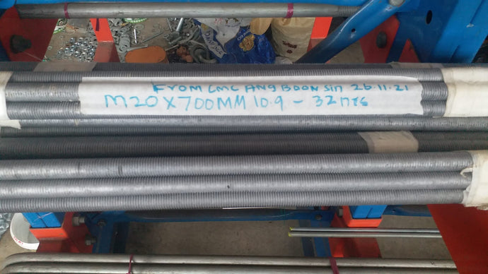 M20 X 700mm(L) HDG G10.9 Full Threaded Rod