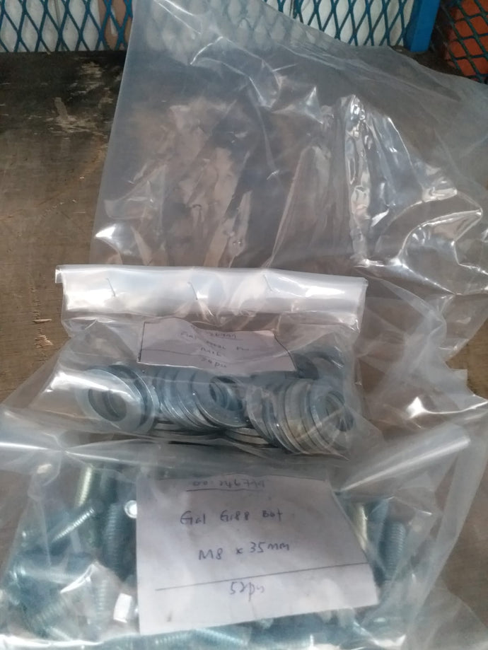 [K18023] M8 X 35 Galv G8.8 Hex Bolt only